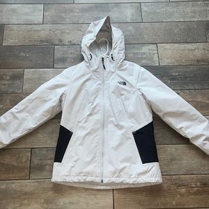 NorthFace DryVent Jacket 2 in 1, size medium, white/grey with black accents